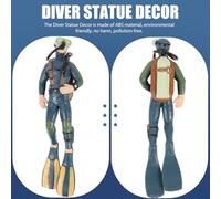 GOOHOCHY Lifelike Mini Diver Model Aquarium Ornament Floating Scuba Figurine Abs Material Bright Color Fish Tank Decoration Underwater Landscape