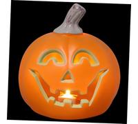 GOOHOCHY Light Up Halloween Pumpkin Lamp Hollow Plastic Pumpkin Lantern with Intricate Carved Surface for Outdoor and Indoor Decor Vibrant Glow for Parties Retail Displays and Festive Home