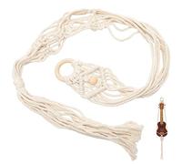 GOOHOCHY Macrame Woven Ukulele Hanger Wall Mount Guitar Hook Rustic Decorative Storage for Acoustic Electric Guitars Tassels Present for Ukulele