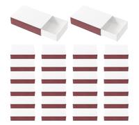 GOOHOCHY Match Sticks Box 50Pcs Blank with Double Sided Striker and Pull-Out Drawer White Paper Match Holders for Crafting and Wedding Decorations