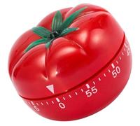 GOOHOCHY Mechanical Kitchen Timer Tomato Shaped Time Manager with Alarm and Time Management Feature in Red Plastic for Cooking and Study