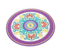 GOOHOCHY Meditation Sound Bowl Mat Large White Base Printed Cushion Religious Themed Sound Bowl Pad Prop for Crystal Buddhist Ritual Use