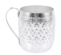 GOOHOCHY Metal Drinking Mug with Drop Resistance and Easy to Clean Alloy Design, Silver Multifunction Cup for Tea, Coffee, Milk, Suitable for Restaurant and Home Use