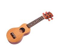 GOOHOCHY Mini Pocket Ukelele Spruce Sapele Ukelele with Sound Hole 4 Strings Traditional Shape Solid Wood Full-Bodied Sound Introduction to Music for Boys and Girls 16.51X4.52X1.97In