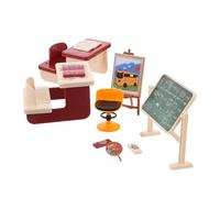 GOOHOCHY Miniature Classroom Decor Set with Mini Chalkboard Compact Lightweight Decorative Accessories for Dollhouse DIY Crafts Realistic House Adornment