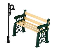 GOOHOCHY Miniature Park Bench and Alloy Green Street Lamp for Dollhouse Decor Compact Garden Props with Fine Craftsmanship Lightweight Mini Furniture Accessories for Miniature Scenes and