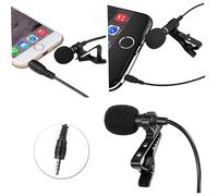GOOHOCHY Mobile Phone Clip Lavalier Microphone Jack Hands Mini Condenser Microphone Lapel Mic for Lectures Speaking for Phone Recording