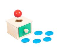 GOOHOCHY Montessori Wooden Object Permanence Box Ball and Coin for Boy Girl Months Smooth Surface Educational Sorting Game for Fine Motor Skills and Shape Recognition