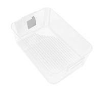 GOOHOCHY Multi-purpose White Desktop Organizer Cosmetic Storage Box Made of Sturdy Pet Material with Easy to Move Feature, for Makeup, Skincare, and Sundries Storage on Vanity Or Desk