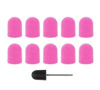 GOOHOCHY Nail Sanding Caps 10Pcs Purple 180# Grit with Drum for Professional Nail Polishing and Dead Skin Treatment