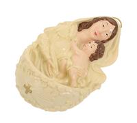 GOOHOCHY Nativity Ornament Resin Wall Plaque with Detailed Jesus Manger Scene Compact Christian Christmas Decoration for Catholic Home Altar Confirmation First Communion and Mantel Display