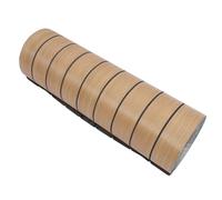 GOOHOCHY Peel and Stick 3D Groove Wall Panels Self-Adhesive Waterproof Wallpaper Sticker, Thickened Wood Brown Background Wall Mural 40X300Cm for Kitchen Bathroom Decor