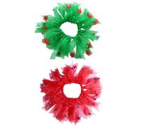 GOOHOCHY Pet Birthday Collar Ribbon 2Pcs Polyester Elastic Dog Bow Tie Necklace for Holiday Party Accessories