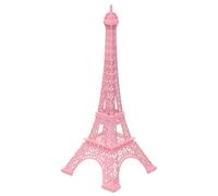 GOOHOCHY Pink Metal Eiffel Tower Figurine Wear-resistant French Landmark Decor for Tabletop Cake Topper Party Accent Cultural Souvenir Gift for Home and Collectors
