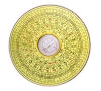 GOOHOCHY Portable Alloy Compass Round Imitation Bronze Open-Top Plate without Cover for Home Feng Shui Taoist Buddhist Use