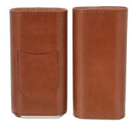 GOOHOCHY Portable Cigar Storage Box with Metal Hardware and Smooth Surface PU Leather for Travel and Outdoor Use