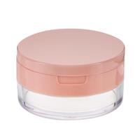 GOOHOCHY Portable Pink Loose Powder Case with Mirror and Powder Puff, Double Layer Makeup Puff Holder Made of Sturdy as Abs and Pp Material, for Travelling and Outdoor Use