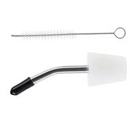 GOOHOCHY Portable Stainless Steel Kettle Spout Extension Nozzle Set with Silicone Dust Cap and Brush, Creative Design for Outdoor Camping and Coffee Pot,