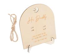 GOOHOCHY Pregnancy Test Announcement Board Wooden Keepsake Plaque Stand Birth Announcement Sign for Decorative Memory
