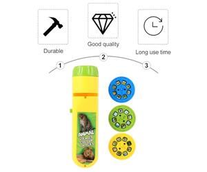 GOOHOCHY Projection Flashlight for Interactive Plaything Educational Animal Zoo Projector Lamp Sensory Torch for Boys and Hand-eye Coordination Development