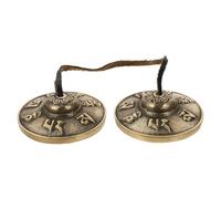 GOOHOCHY Pure Copper Yoga Cymbal Bell with Six-character Blessing Engraving, Handcrafted Meditation Chime for Religious Ceremony and Mindfulness Practice