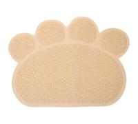 GOOHOCHY Pvc Cat Litter Mat in Paw Shape with Non-slip Design and Compact Size, Absorbs Food Spills, Suitable as Door Mat for Kitten and Pet Use, Khaki Colour Random Color