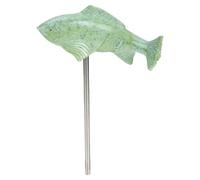 GOOHOCHY Resin Fish Ornament for Garden and Patio, Light Green Koi Carp Statue Stick, Smooth Surface and Direct Ground Insertion, Creative Rustic Style Outdoor Decorative Fish Adornment