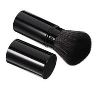 GOOHOCHY Retractable Portable Loose Powder Brush Jumbo Blusher Makeup Tool Soft Dense Bristles Comfortable Grip for Travel Daily Face Makeup Application