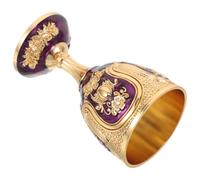 GOOHOCHY Retro Metal Chalice Goblet Vintage Style, Gold-Purple Solid Brass High Footed Cup for Wedding, Home Bar, Altar Offering and Ritual Use