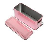 GOOHOCHY Retro Tinplate Storage Box with Lid Small Candy and Cookie Container Compact Sealed Biscuit Case for Home Organization and Freshness Preservation Rose Gold