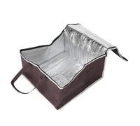 GOOHOCHY Reusable Foldable Coffee Colour Non-Woven Fabric Insulated Pizza Thermal Bag with Handle for Hot Food and Takeaway, Lightweight and Sturdy