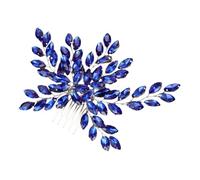 GOOHOCHY Rhinestone Wedding Hair Comb Bridal Headpiece for Women, Blue Crystal Side Comb with Silver Wire, Elegant Bridal Hair Accessory for Wedding and Special Occasions