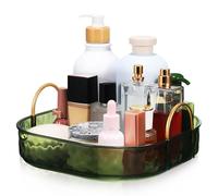 GOOHOCHY Rotatable Makeup Storage Tray with Elevated Edge for Perfume Holder and Makeup Organizer Suitable for Dressing Table or Desk Use