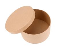 GOOHOCHY Round Kraft Paper Cookie Box 14x14x7.5cm Portable Biscuit Container Baking Packaging Box for Household Bakery and Candy Storage