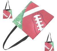 GOOHOCHY Rugby Printed Tote Bag 3pcs Set, Lightweight Reusable Single-shoulder Shopping Tote, Portable Eco-friendly Party Favor Carry Bag for Sports Fans