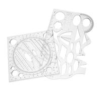 GOOHOCHY Ruler with Multifunctional Plastic Geometric 2pcs Draft Rulers High Precision and Lightweight Design, Portable Measuring Tool for Mathematics Drawing