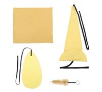 GOOHOCHY Saxophone Cleaning Supplies Set with Supple Cotton Cloth and Natural Bristle Brush, No Lint or Hair Loss, for Instrument Care, Portable for Suitcase or Bag Use Random Color