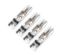 GOOHOCHY Set of 4 Metal Bass Guitar Saddle Bridges Strong and for String Adjustment Enhance Bass Sound Silver Finish