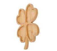GOOHOCHY Shamrock Charcuterie Board Wooden Serving Tray with Solid Construction and Delicate Texture, Heart-Shaped Four-Leaf Clover Platter for St Patricks Day Table Decoration
