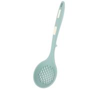 GOOHOCHY Silicone Pasta Strainer Spoon with Long Handle Heat-Resistant Skimmer Colander for Draining Spaghetti Vegetables and Fruits Kitchen Cooking Tool in Lake Blue