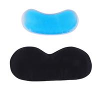 GOOHOCHY Silk Sleep Mask with Ice Pack for Men and Women, Black Eye Shade for Sleeping, Cooling and Warm Compress, Lightweight Silk Eye Mask for Travel and Home Use