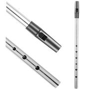 GOOHOCHY Silver Metal C Key Flute Instrument for Intermediate Players, High Pitch Descant Flute Made of Copper, Not Easy to Deform, Suitable for Irish Traditional Music and Band Use