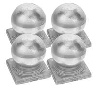 GOOHOCHY Silver Metal Post Caps 4Pcs Ball Top Covers for Deck and Fence Posts, Protective Round Finials for Guardrail Columns and Gate Frames Outdoor