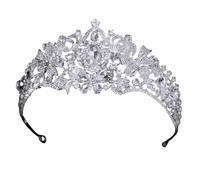 GOOHOCHY Silver Wedding Crown Headband for Brides with Secure Design and Lightweight Zinc Alloy Material, Featuring Dazzling Rhinestones Embellishment for Wedding Hair Accessories