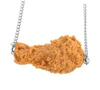 GOOHOCHY Simulation Fried Chicken Necklace Creative Food Pendant for Outfits Unique Food Model Jewelry Fun Accessory for Women Fashion Statement