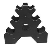 GOOHOCHY Small 3-tier Plastic Dumbbell Rack Stand, Vertical Weight Storage Holder for Home Gym Fitness Room, Compact Hexagonal Dumbbell Organizer for Workout Equipment