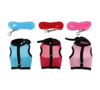GOOHOCHY Small Animal Harness Leash Pet Harness and Leash Set Breathable Soft Mesh Cloth Vest Style for Rabbits Hamsters Walking Wedding Guinea Pig Iguana