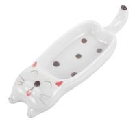 GOOHOCHY Small Ceramic Sauce Dish with Cute Cat Design, Multipurpose Dip Bowl and Chopstick Holder, Sturdy Ceramic Material for Serving Appetizers and Prep Recipes at Families or Parties