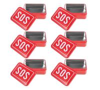 GOOHOCHY Small Metal Medicine Tin Travel Pills Holder Pills Organizer Iron Compact Red and Tools Portable Swift Retrieval Case for Outdoor Adventures and Trekking