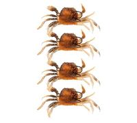 GOOHOCHY Soft 3D Crab Fishing Lures 4Pcs with Hooks Plastic Imitation Bait Brown Red for Sea and River Fishing Enthusiasts